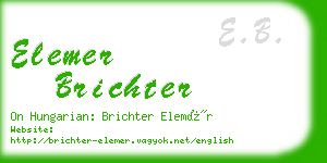 elemer brichter business card